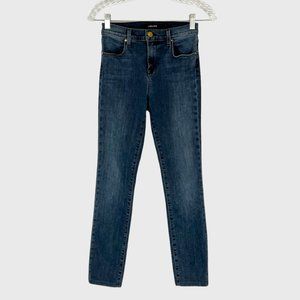 J Brand Womens High Rise Rail Cropped Skinny Jeans Crush Wash size 26
